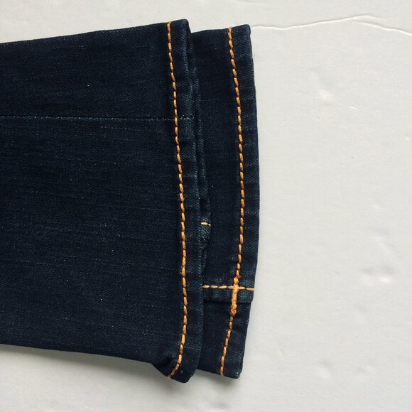 True Religion Stealth Stella Jeans Sz 26 Twisted Seams Slim Leg Dark Low Rise - Picture 10 of 12